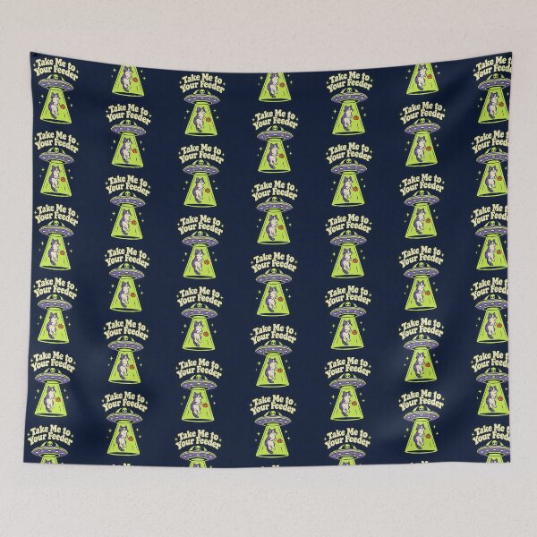 Item preview, Alien Abduction Cat Take Me To Your Feeder Funny designed and sold by Glitchart66.