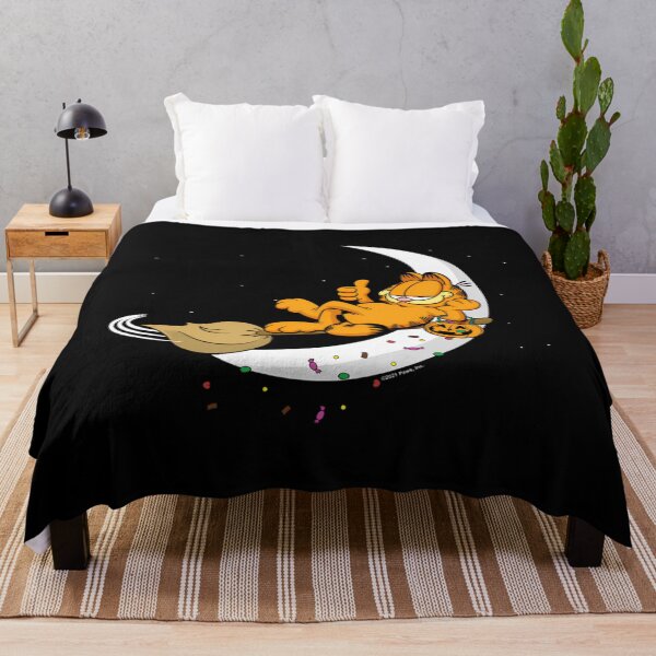 Item preview, Garfield Halloween Crescent Moon Broom Riding Garfield designed and sold by NotJustCats.
