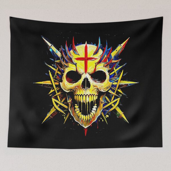 Item preview, The skull emerging from the darkness with a blood cross designed and sold by Segasprojects.