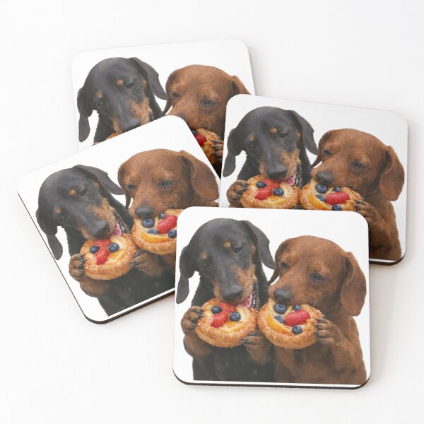 Item preview, Dally Dachshund Eating Pastries designed and sold by GwynfydThinking.