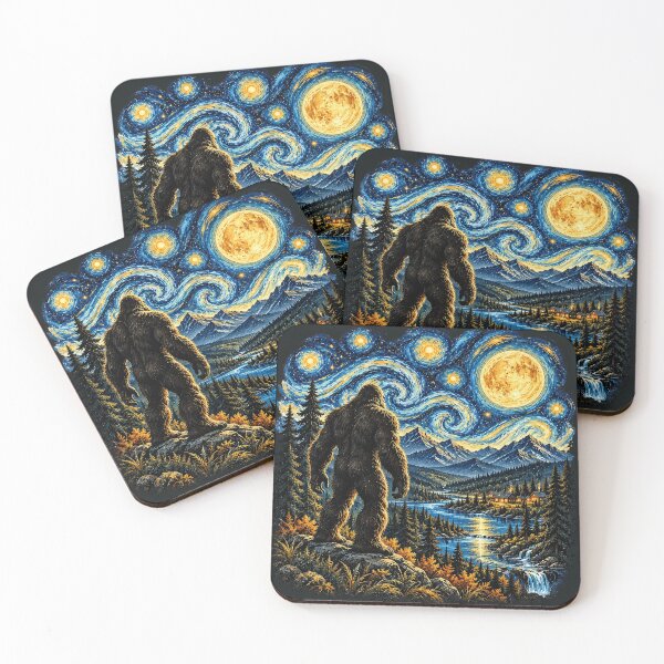 Item preview, Bigfoot Mountain Starry Night Van Gogh designed and sold by legendaryskins.