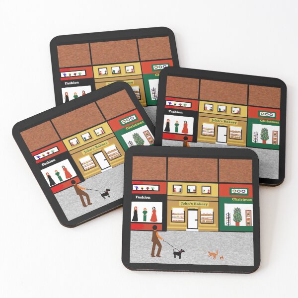 Item preview, City Street with Shops and Pedestrian designed and sold by Elaine M Hayward .