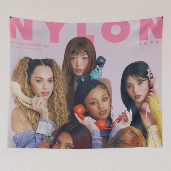 Aperçu de l'œuvre Couverture du magazine Nylon Japan : mode et musique Katseye, t-shirt vintage personnalisé original du groupe de musique Katseye, affiche unique créée et vendue par Cool Robot Bro..
