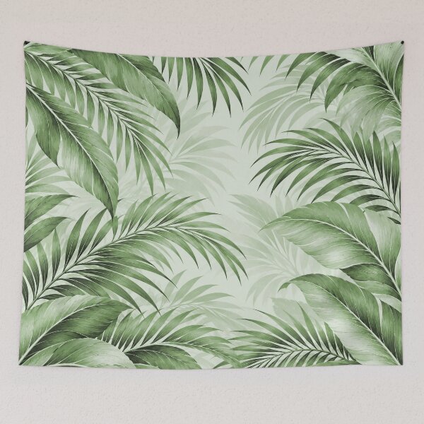 Item preview, Fresh Green Tropical Palm Leaves Botanical Art Scarf & Home Decor designed and sold by M. Mamdouh Artworks.