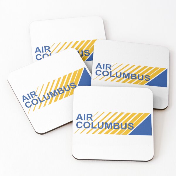 Item preview, Air Columbus Airline Logo with Yellow Diagonal Stripes and Blue Triangle Design designed and sold by Veijo  A Raisan.
