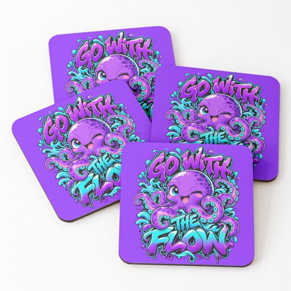 Item preview, Go With The Flow - Kawaii Octopus Graffiti Streetwear designed and sold by Visual Dept..