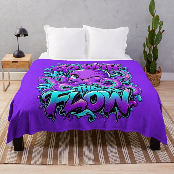 Item preview, Go With The Flow - Kawaii Octopus Graffiti Streetwear designed and sold by Visual Dept..