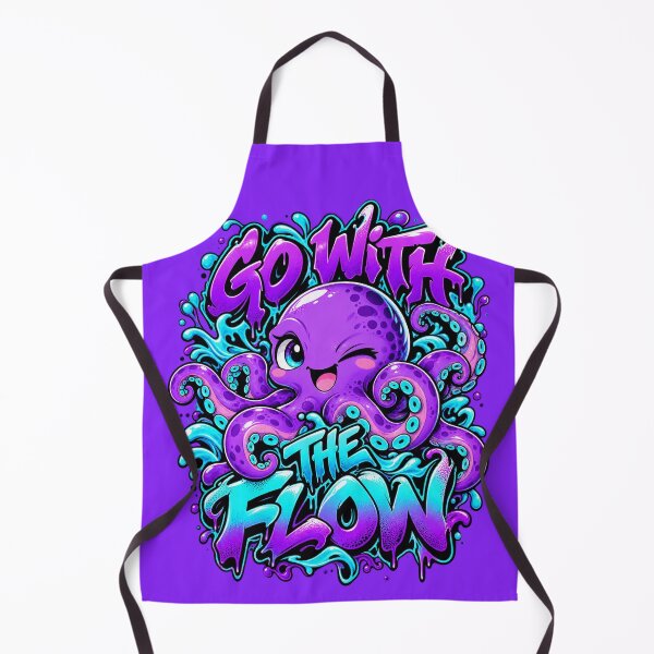 Item preview, Go With The Flow - Kawaii Octopus Graffiti Streetwear designed and sold by Visual Dept..