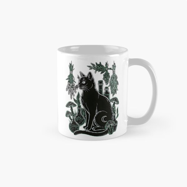 Item preview, Witchy Black Cat Familiar Botanical Apothecary Art designed and sold by ArtLabCreations.