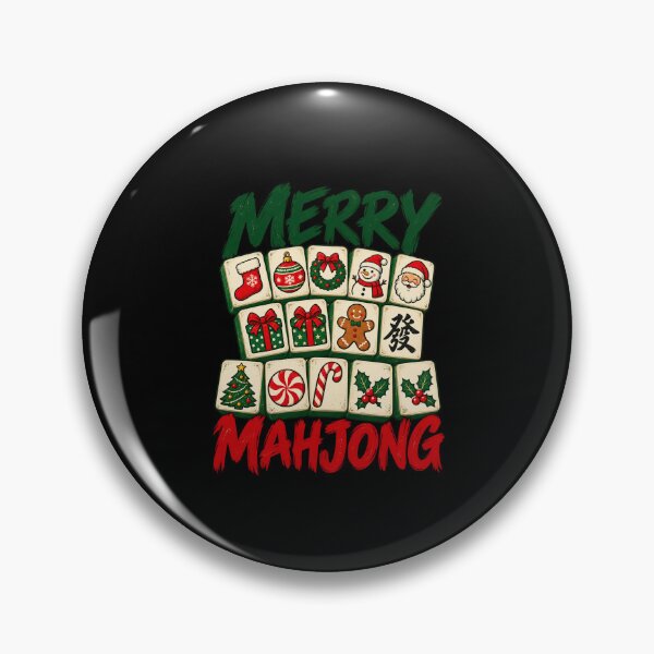 Artikelvorschau, Merry Mahjong Christmas Holiday Tile Design entworfen und verkauft von NicheMuse Studio.