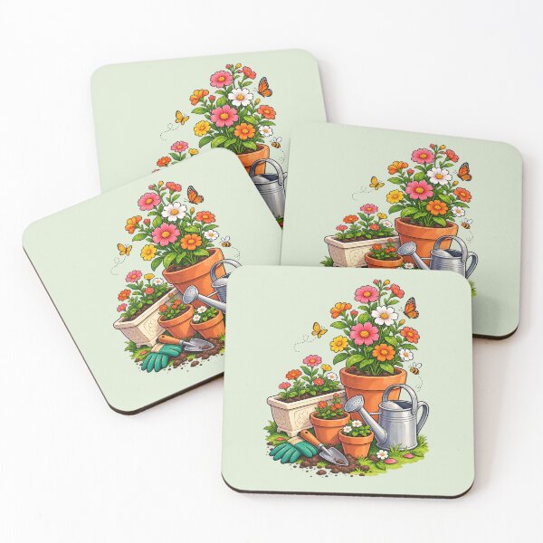 Item preview, Colorful Flower Garden Gardening Illustration designed and sold by waikibi ⭐⭐⭐⭐.