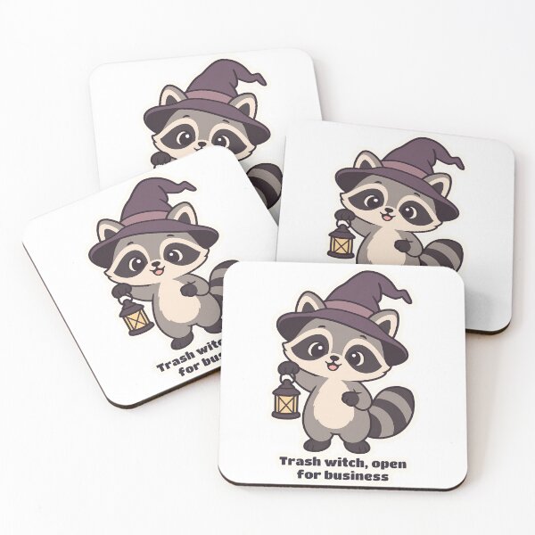 Item preview, Spooky Raccoon Trash Witch Open for Business designed and sold by OuqCreations.