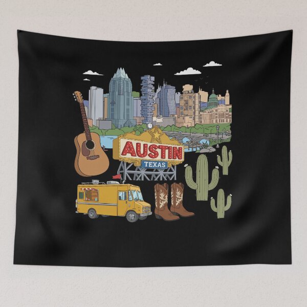 Aperçu de l'œuvre Souvenir d'Austin, Texas : Skyline Country Lover Men Austin créée et vendue par DSWShirts.