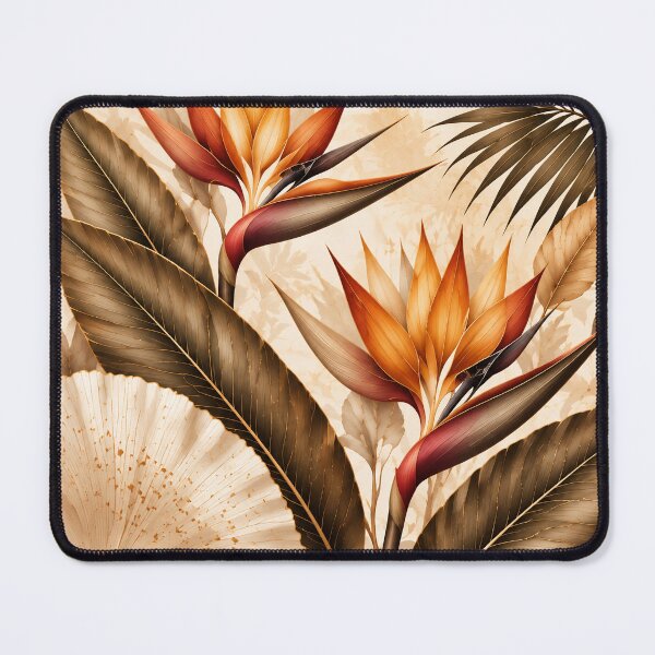 Item preview, Luxurious Bird of Paradise & Ginkgo Botanical Art Scarf & Home Decor designed and sold by M. Mamdouh Artworks.