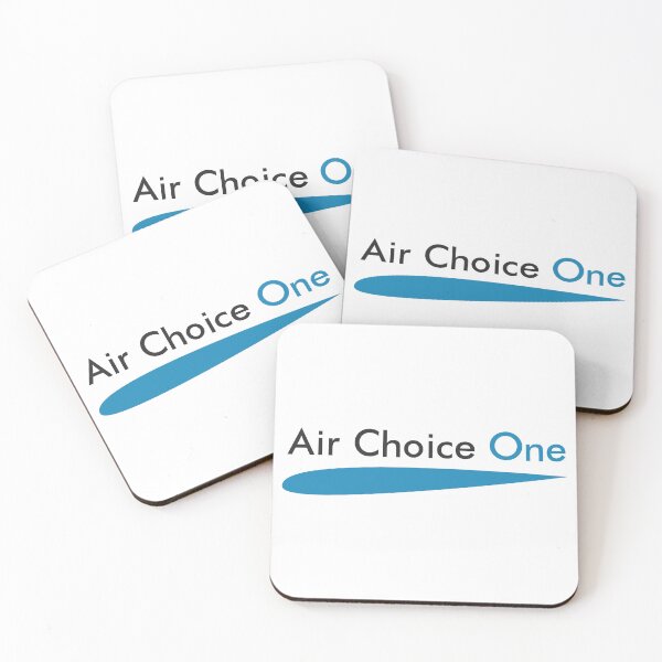 Item preview, Air Choice One Regional Airline Logo with Blue Airfoil Wing Shape and Two-Tone Wordmark designed and sold by Veijo  A Raisan.