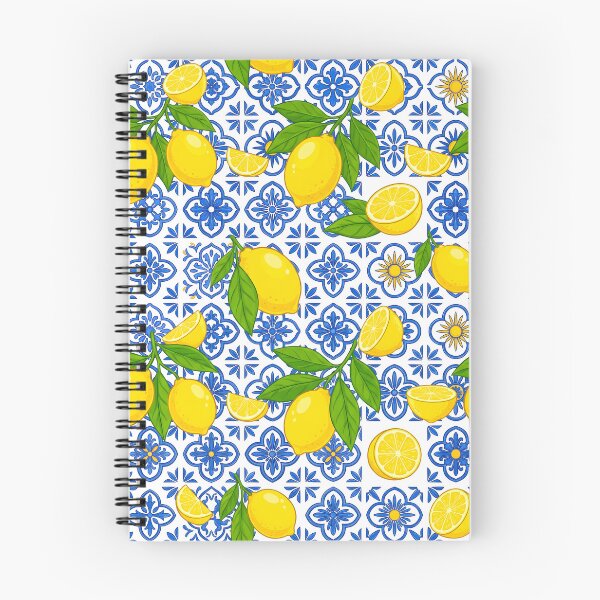 Item preview, Mediterranean Lemon and Cobalt Blue Ceramic Tile Pattern designed and sold by Jaani-T.