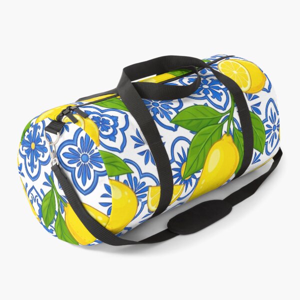 Item preview, Mediterranean Lemon and Cobalt Blue Ceramic Tile Pattern designed and sold by Jaani-T.