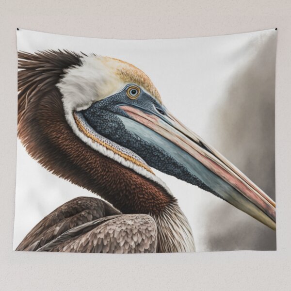 Item preview, Coastal Pelican Watercolor Shorebird Portrait designed and sold by GSizzle1.