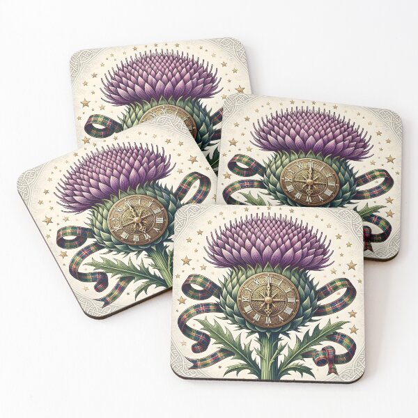 Item preview, Auld Lang Syne Midnight Thistle Clock 2 designed and sold by Sybille-Yates.