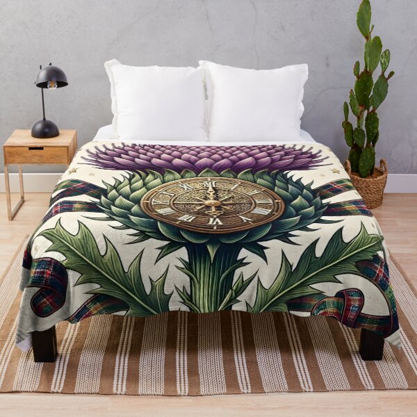 Item preview, Auld Lang Syne Midnight Thistle Clock 2 designed and sold by Sybille-Yates.