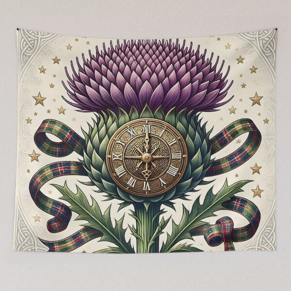 Item preview, Auld Lang Syne Midnight Thistle Clock 2 designed and sold by Sybille-Yates.