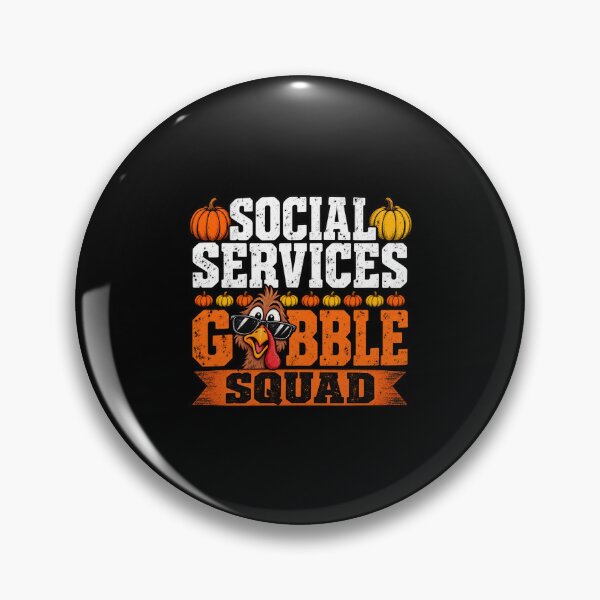 Artikelvorschau, Social Services Gobble Squad Thanksgiving Turkey entworfen und verkauft von NicheMuse Studio.