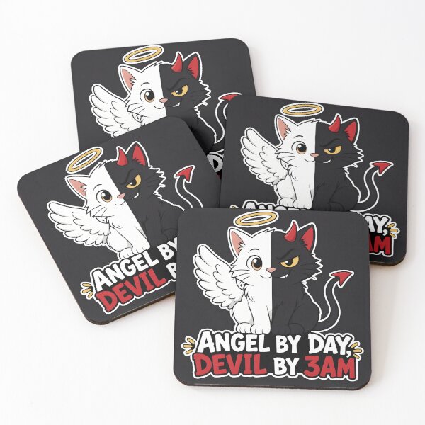 Item preview, Devil Cat Angel by Day Devil by 3AM Funny Halloween designed and sold by Glitchart66.
