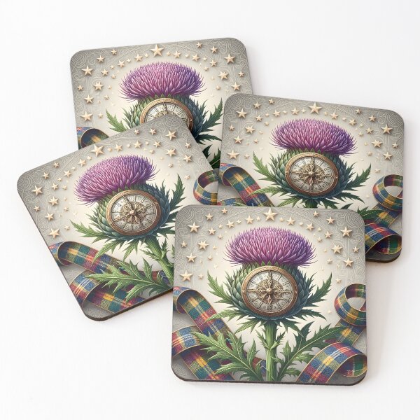 Item preview, Auld Lang Syne Midnight Thistle Clock designed and sold by Sybille-Yates.