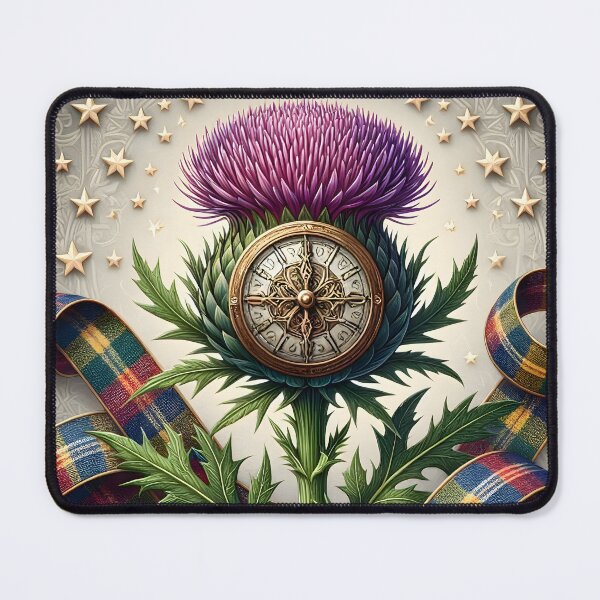 Item preview, Auld Lang Syne Midnight Thistle Clock designed and sold by Sybille-Yates.