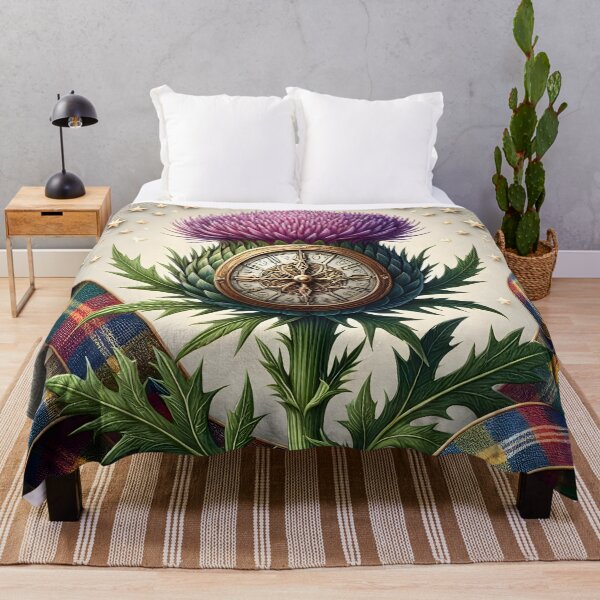 Item preview, Auld Lang Syne Midnight Thistle Clock designed and sold by Sybille-Yates.