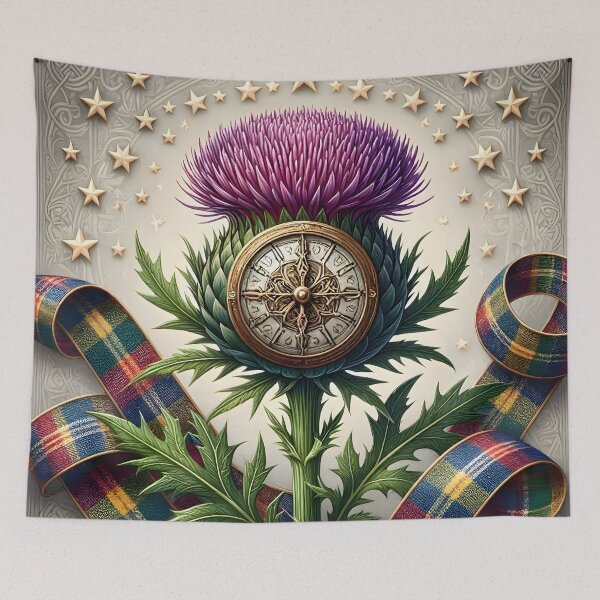 Item preview, Auld Lang Syne Midnight Thistle Clock designed and sold by Sybille-Yates.