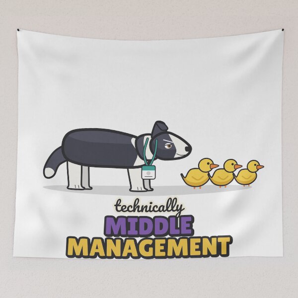 Item preview, Middle Management - Funny Border Collie designed and sold by BooAndBloomCo.