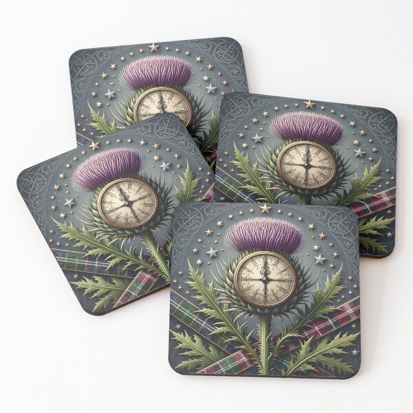 Item preview, Auld Lang Syne Midnight Thistle Clock 4 designed and sold by Sybille-Yates.