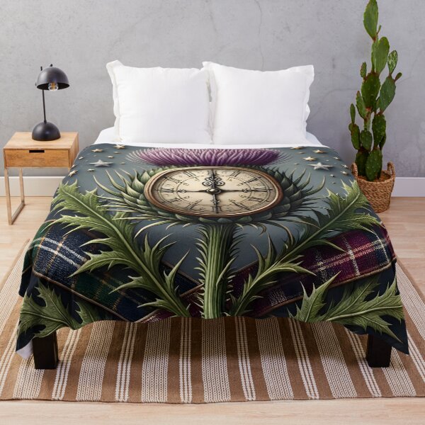Item preview, Auld Lang Syne Midnight Thistle Clock 4 designed and sold by Sybille-Yates.