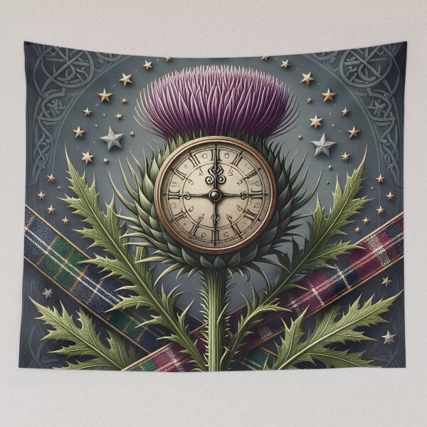 Item preview, Auld Lang Syne Midnight Thistle Clock 4 designed and sold by Sybille-Yates.