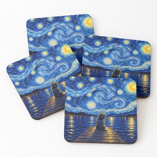 Item preview, Funny Affenpinscher Dog Starry Night Painting Bridge Star Mom Dad Kids designed and sold by FurryHavenPH.