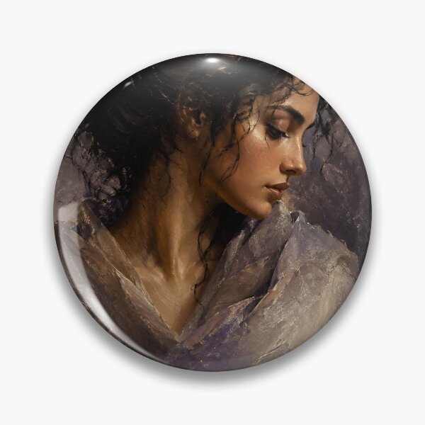 Item preview, Mujer contemplativa con tela púrpura – Retrato al óleo designed and sold by CosmixT.