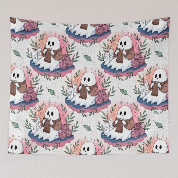 Item preview, Cozy Ghosts with Scarves Halloween Pattern designed and sold by Camel & Quirk.