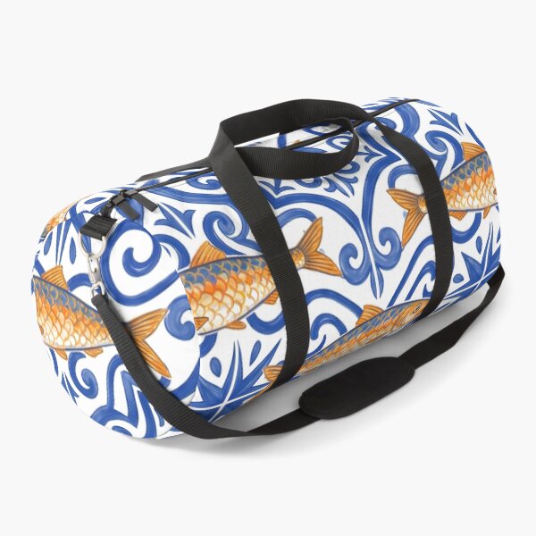 Item preview, Mediterranean Sardine and Cobalt Blue Tile Pattern designed and sold by Jaani-T.