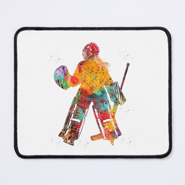Item preview, Female Ice Hockey Goalie Watercolor Art designed and sold by Liededrom..