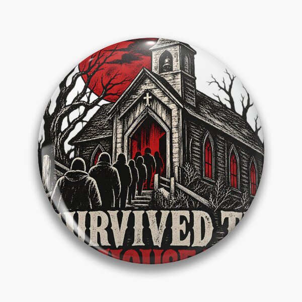 Item preview, I Survived The Hell House Tour Funny Exvangelical Woodcut Shirt designed and sold by GloryandFame.
