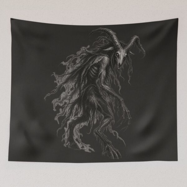 Item preview, The Goatman Cryptid Dark Folk Horror designed and sold by Ashen Threads Studio.