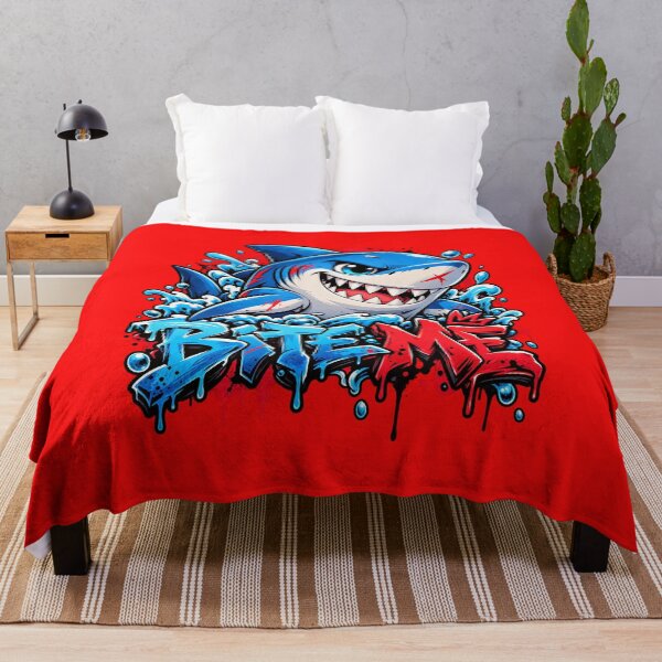 Item preview, Bite Me - Kawaii Shark Graffiti Streetwear designed and sold by Visual Dept..