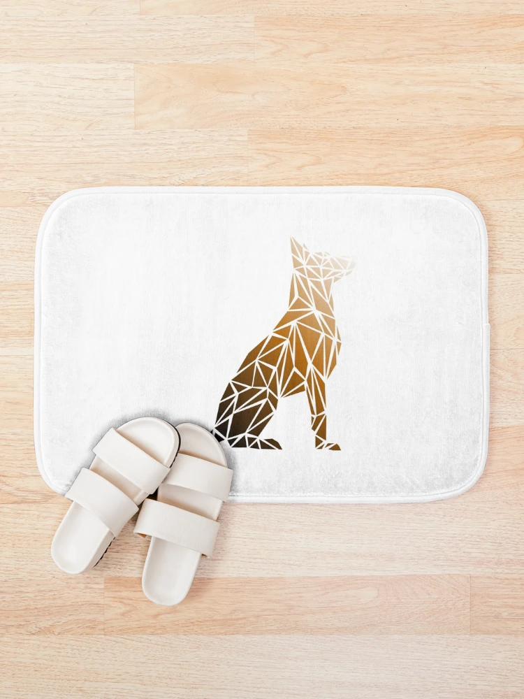 Thumbnail 1 of 6, Bath Mat, Geometric Dog - Rust designed and sold by Espyr.Art.