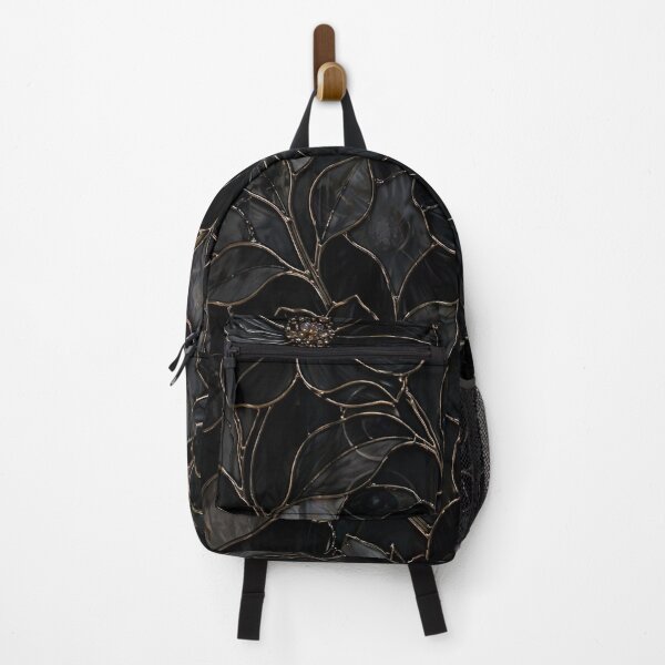 Item preview, Black Gold Stained Glass Floral designed and sold by AurelleDesign.