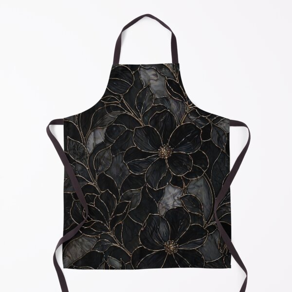 Item preview, Black Gold Stained Glass Floral designed and sold by AurelleDesign.