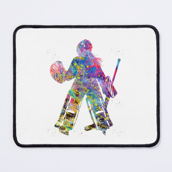 Item preview, Female Ice Hockey Goalie Watercolor Art designed and sold by Liededrom..