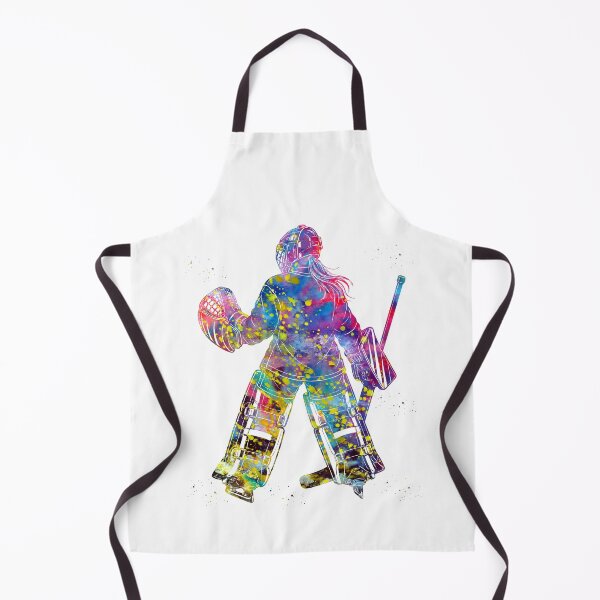 Item preview, Female Ice Hockey Goalie Watercolor Art designed and sold by Liededrom..