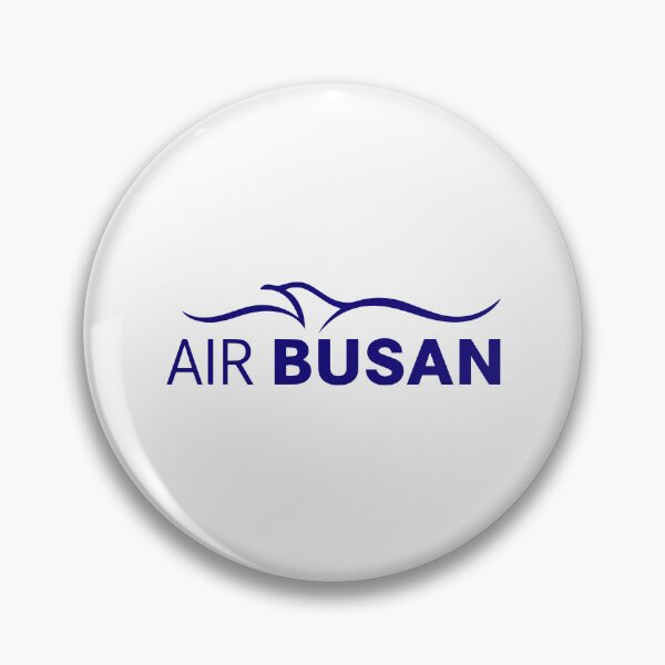 Artikelvorschau, Logo der koreanischen Fluggesellschaft Air Busan mit marineblauem Seevogel-Emblem und zweifarbiger Wortmarke entworfen und verkauft von Veijo A Raisan.