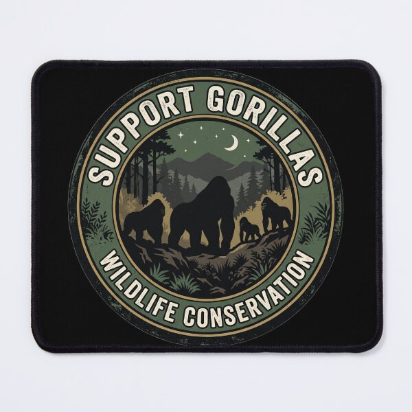 Item preview, Support Gorillas – Mountain Night Wildlife Badge designed and sold by redsharkuk.
